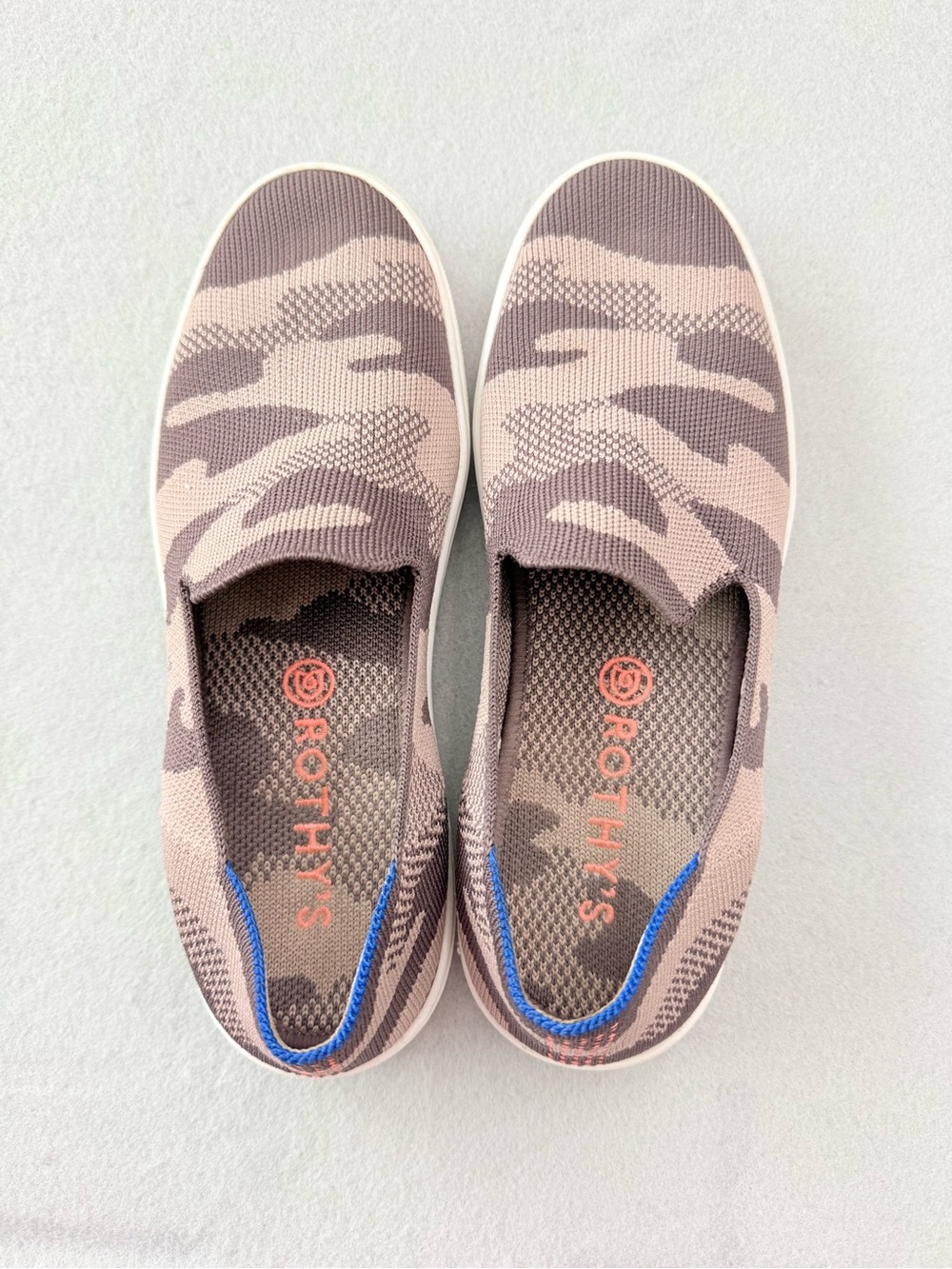 Rothy's Women's Slip-On Flats - Taupe and Beige Camouflage